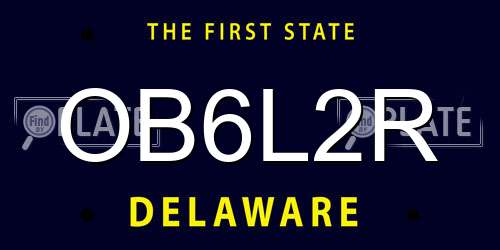 OB6L2R Delaware License Plate
