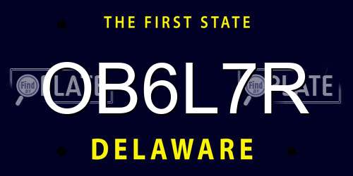 OB6L7R Delaware License Plate