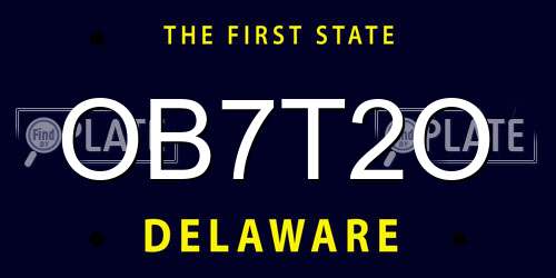 OB7T2O Delaware License Plate