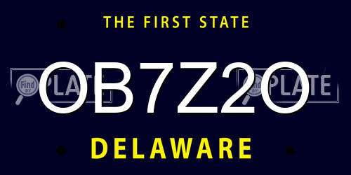OB7Z2O Delaware License Plate