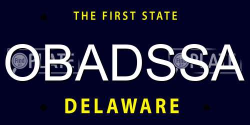 OBADSSA Delaware License Plate