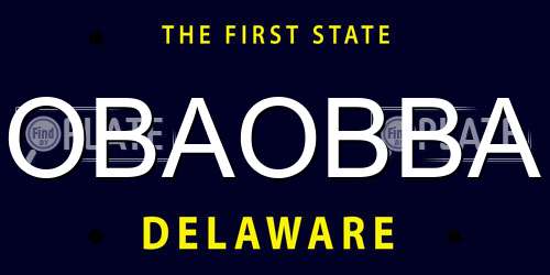 OBAOBBA Delaware License Plate