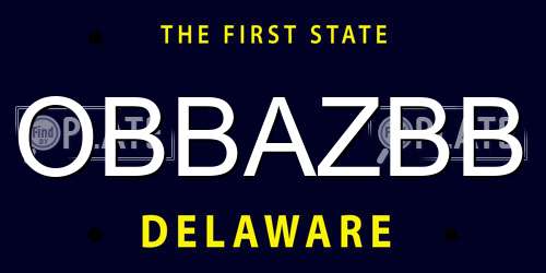 OBBAZBB Delaware License Plate