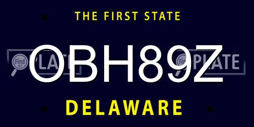 OBH89Z Delaware License Plate