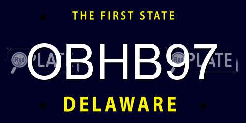 OBHB97 Delaware License Plate