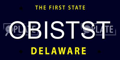 OBISTST Delaware License Plate