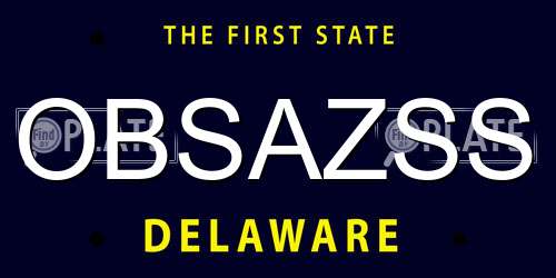 OBSAZSS Delaware License Plate