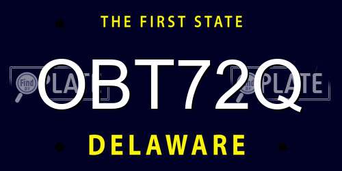 OBT72Q Delaware License Plate