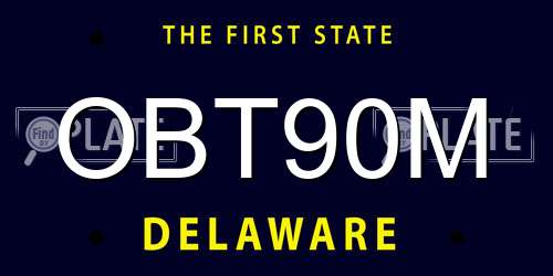OBT90M Delaware License Plate