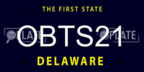 OBTS21 Delaware License Plate