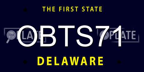 OBTS71 Delaware License Plate