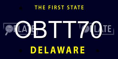 OBTT70 Delaware License Plate