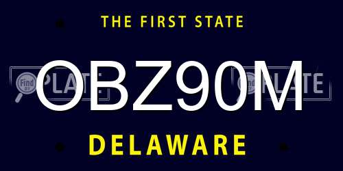 OBZ90M Delaware License Plate