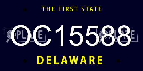 OC15588 Delaware License Plate