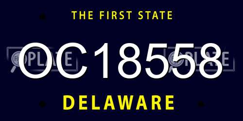 OC18558 Delaware License Plate