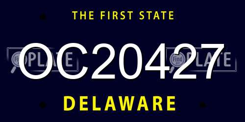 OC20427 Delaware License Plate