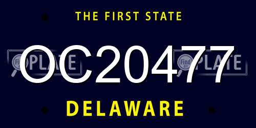 OC20477 Delaware License Plate