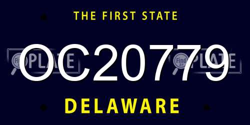 OC20779 Delaware License Plate
