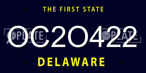 OC2O422 Delaware License Plate