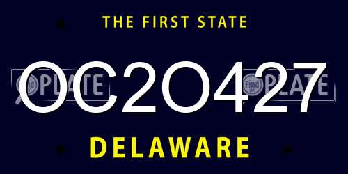 OC2O427 Delaware License Plate