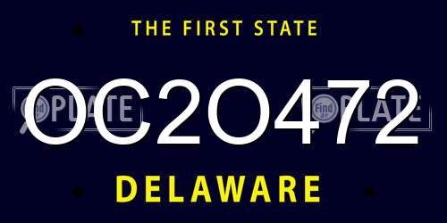 OC2O472 Delaware License Plate
