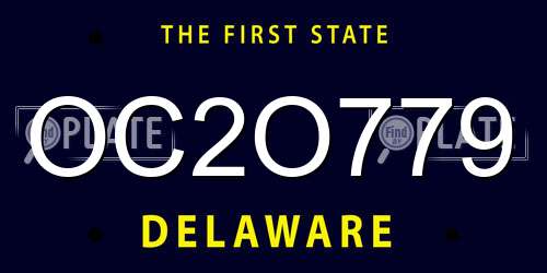OC2O779 Delaware License Plate