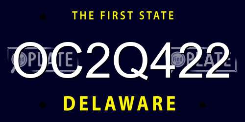 OC2Q422 Delaware License Plate