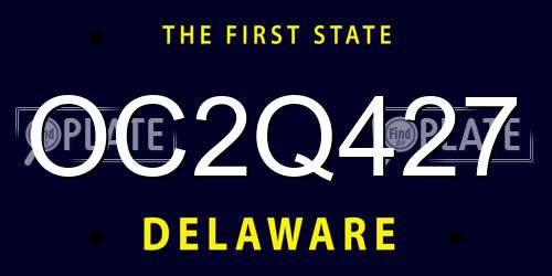 OC2Q427 Delaware License Plate