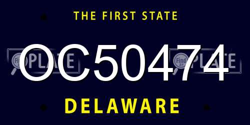 OC50474 Delaware License Plate