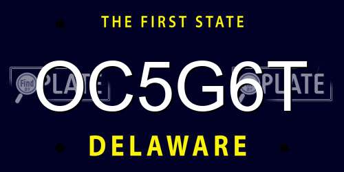 OC5G6T Delaware License Plate