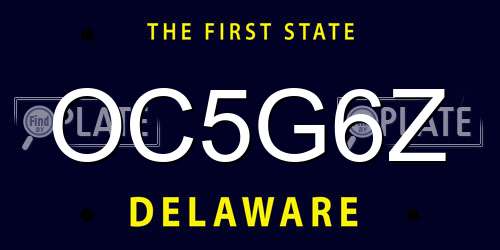OC5G6Z Delaware License Plate