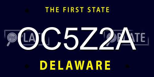 OC5Z2A Delaware License Plate