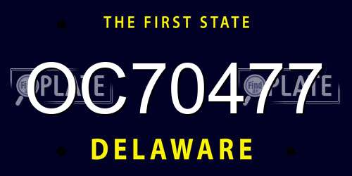 OC70477 Delaware License Plate