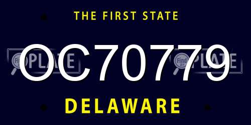 OC70779 Delaware License Plate