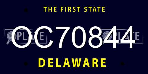 OC70844 Delaware License Plate