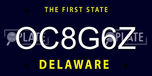 OC8G6Z Delaware License Plate