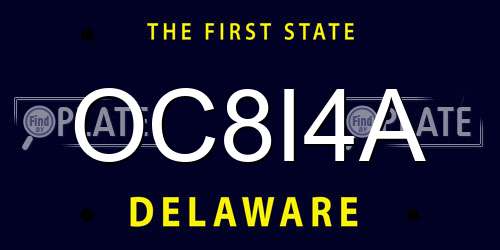 OC8I4A Delaware License Plate