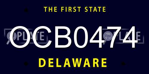 OCB0474 Delaware License Plate