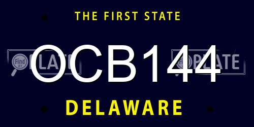 OCB144 Delaware License Plate