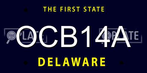 OCB14A Delaware License Plate
