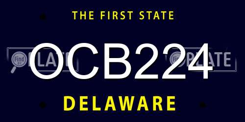 OCB224 Delaware License Plate