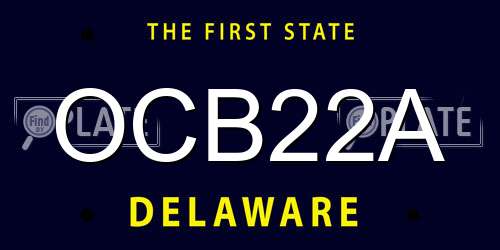 OCB22A Delaware License Plate