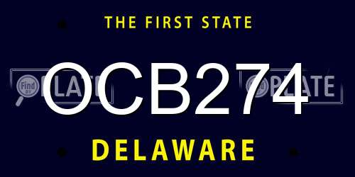 OCB274 Delaware License Plate