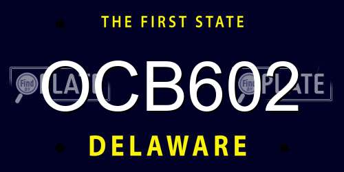 OCB602 Delaware License Plate