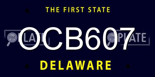 OCB607 Delaware License Plate