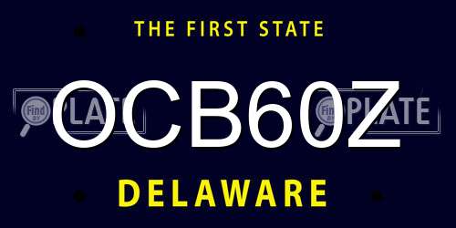 OCB60Z Delaware License Plate