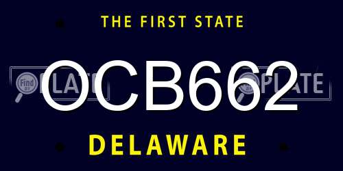 OCB662 Delaware License Plate