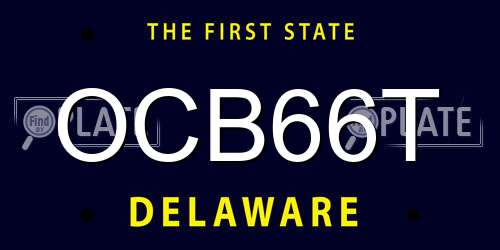 OCB66T Delaware License Plate