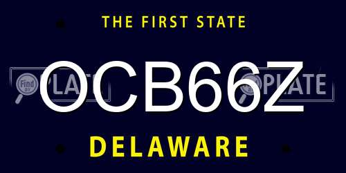 OCB66Z Delaware License Plate