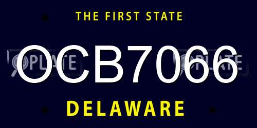 OCB7066 Delaware License Plate